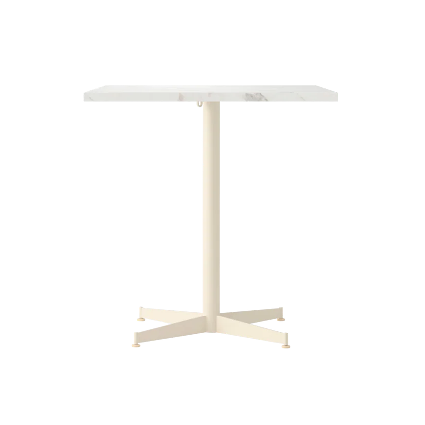 Stół kawiarniany NOOK biały marmur z kremową podstawą