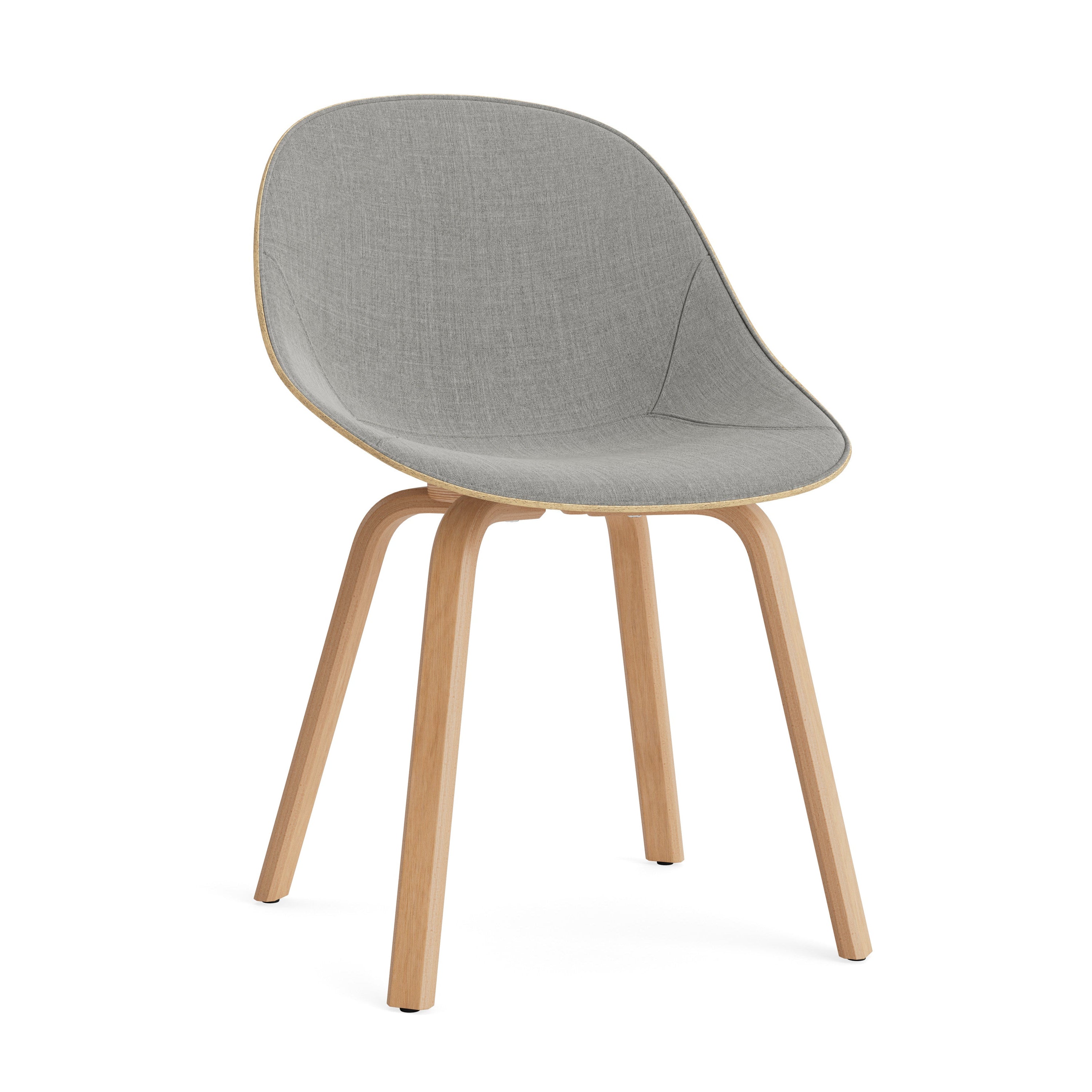 Upholstered chair beige mat with beech base