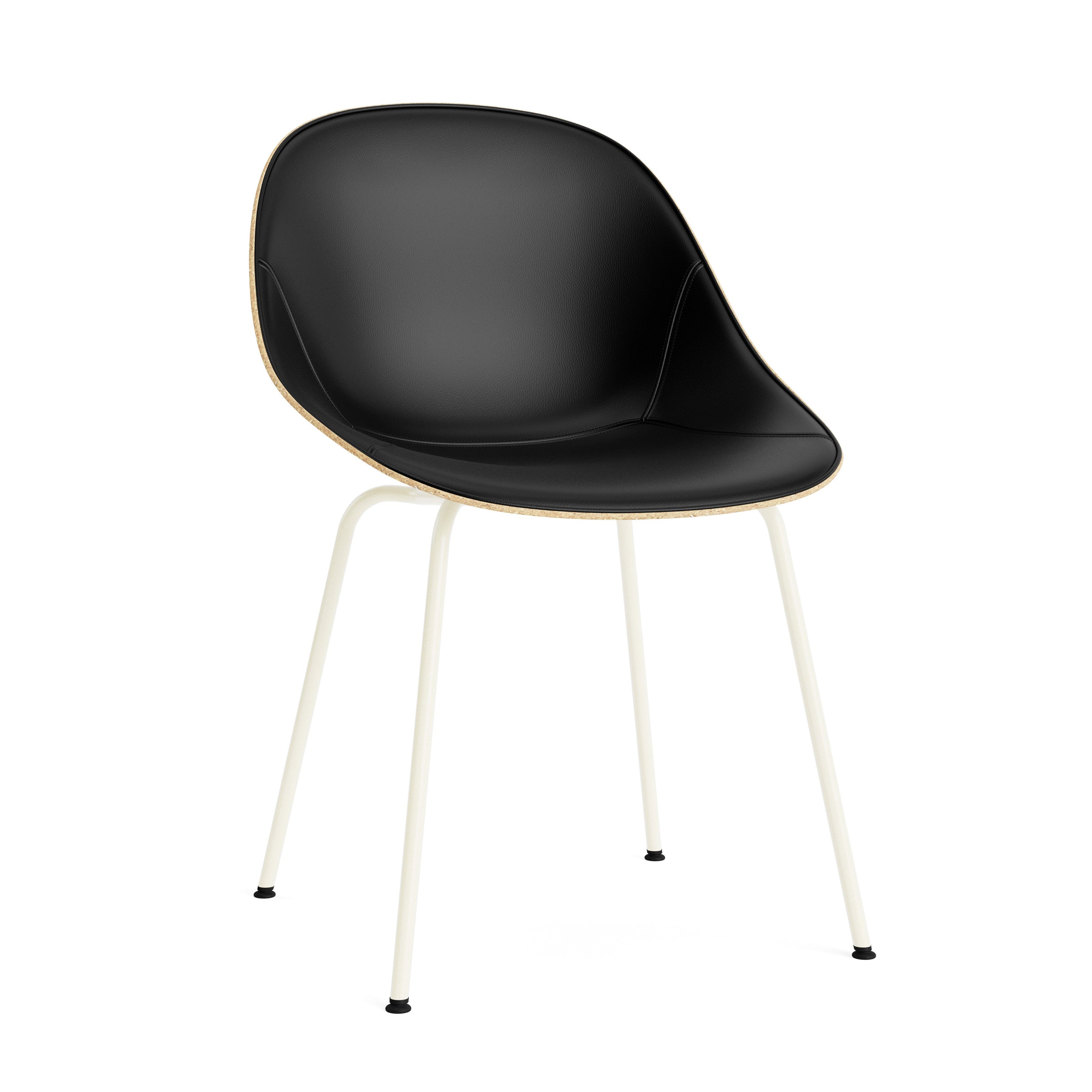 Gestoffeerde stoel MAT beige met een crèmekleurige basis