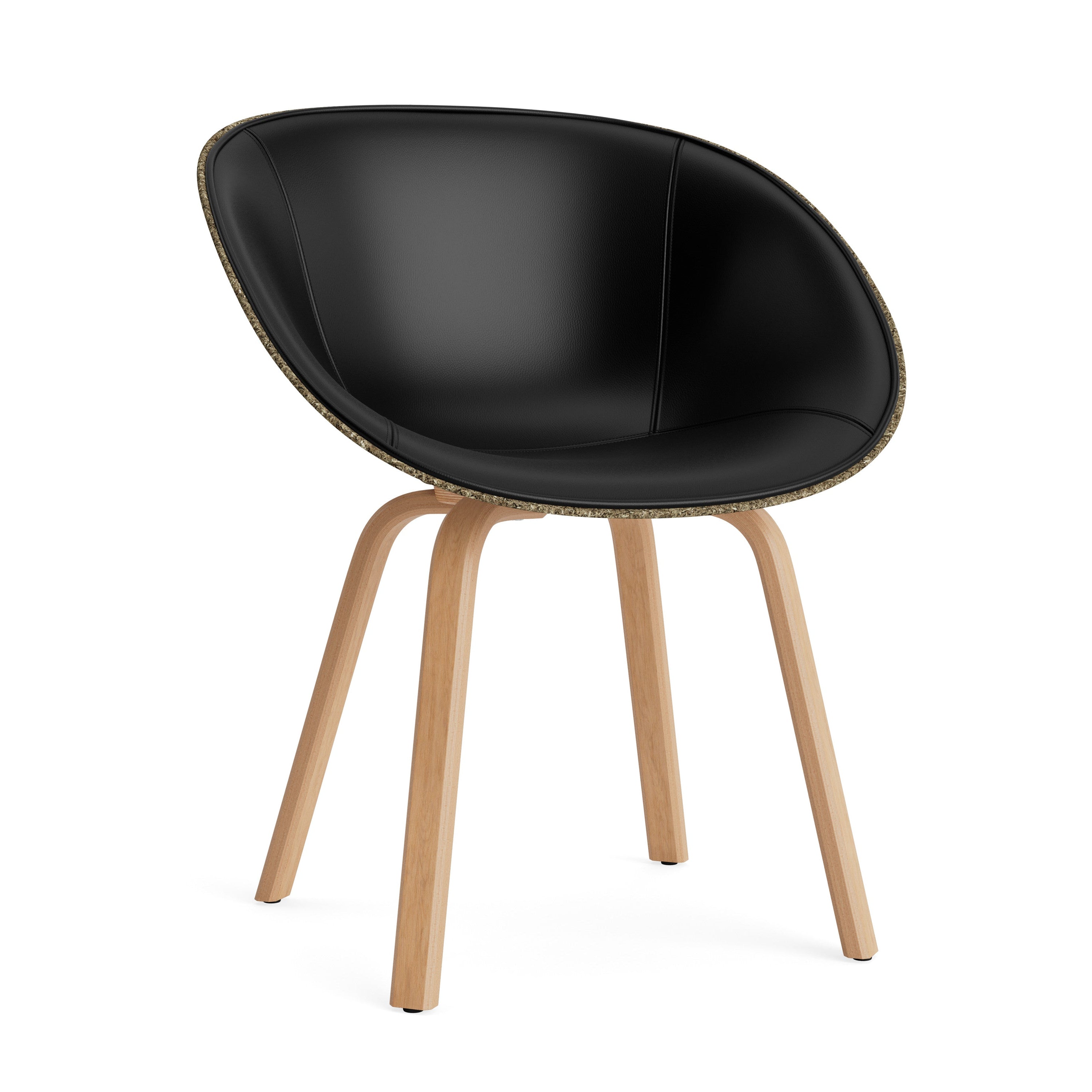 Gestoffeerde MAT ARMCHAIR groen met beuken multiplex