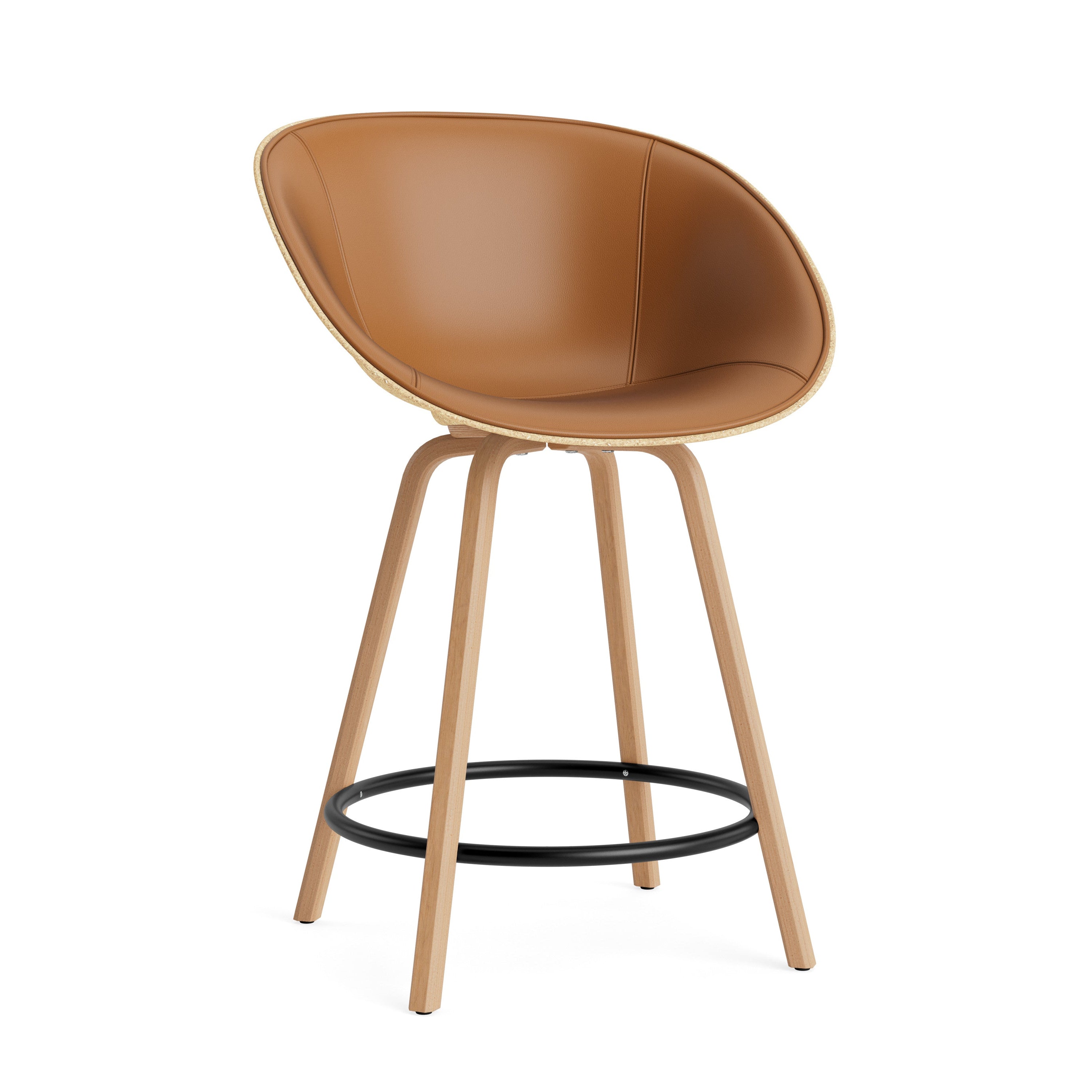 Sessel beige gepolsterte Barstuhl mit Buchenbasis