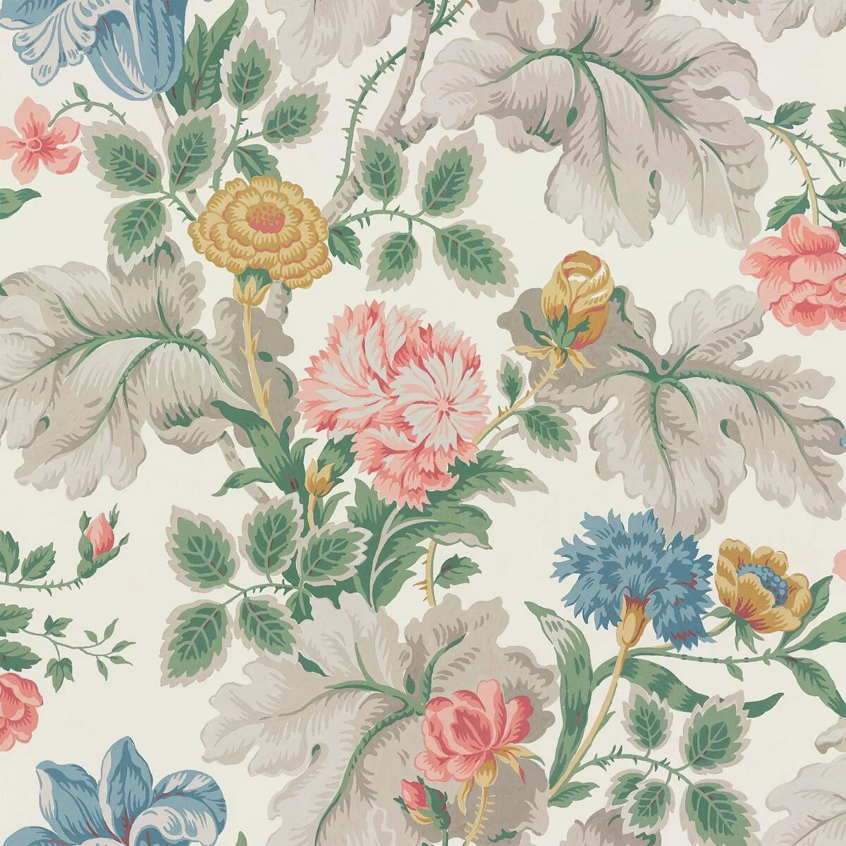 Floral Pattern Wallpaper in Carnation Garden Warm White