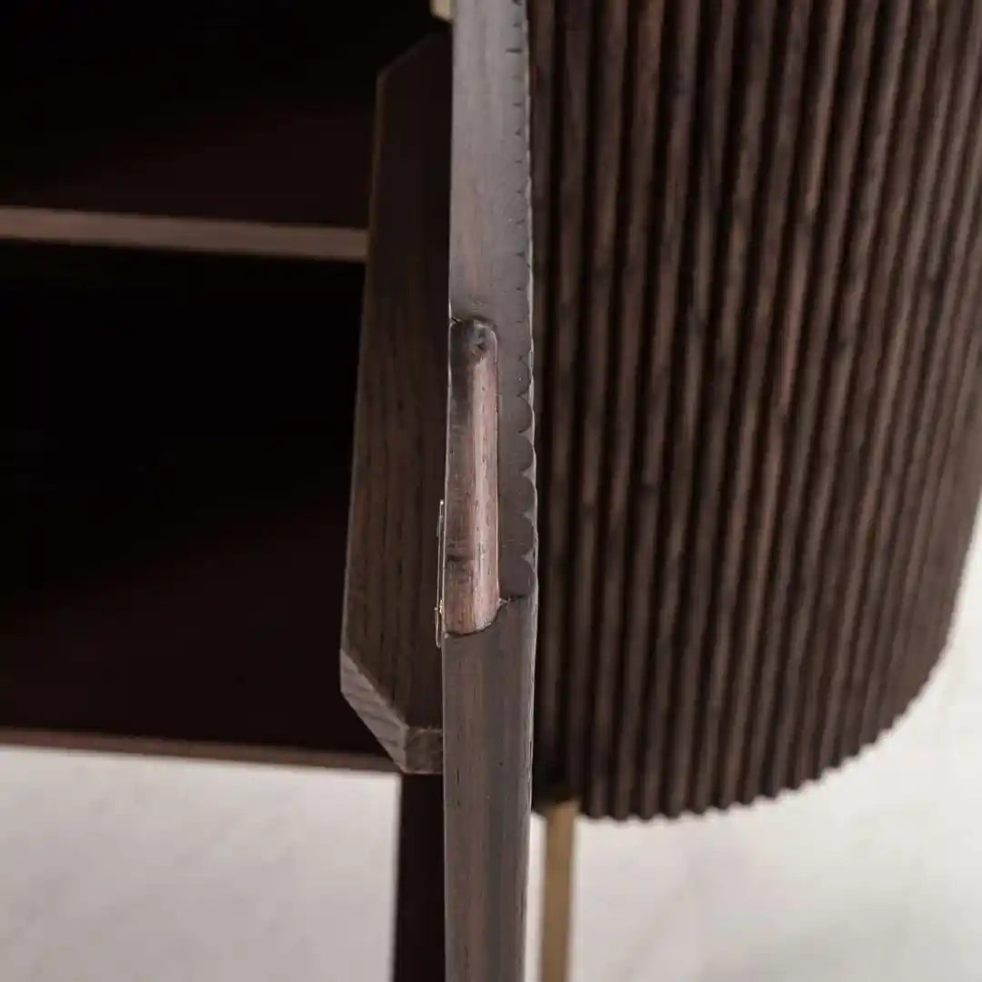 BARKLEY chest of drawers brown with a gold base