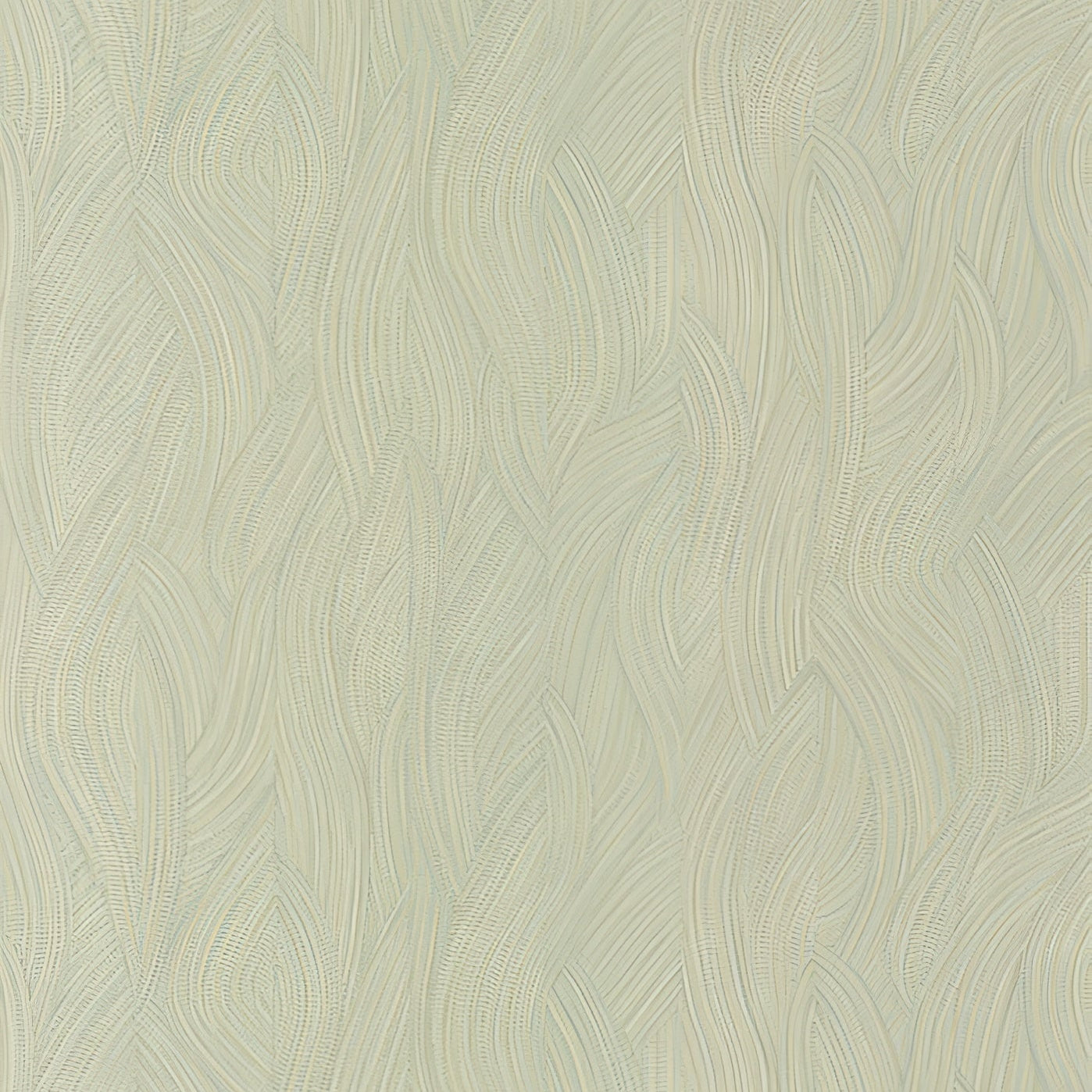 Strukturierte Tapete mit abstraktem, wellenförmigem Muster JASSINE - VERT AMANDE Mandelgrün
