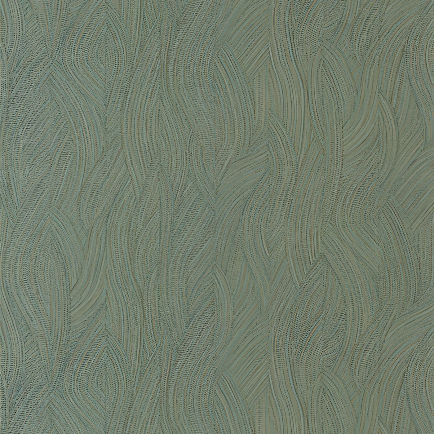 Structural wallpaper with an abstract wavy pattern JASSINE - CYPRES green