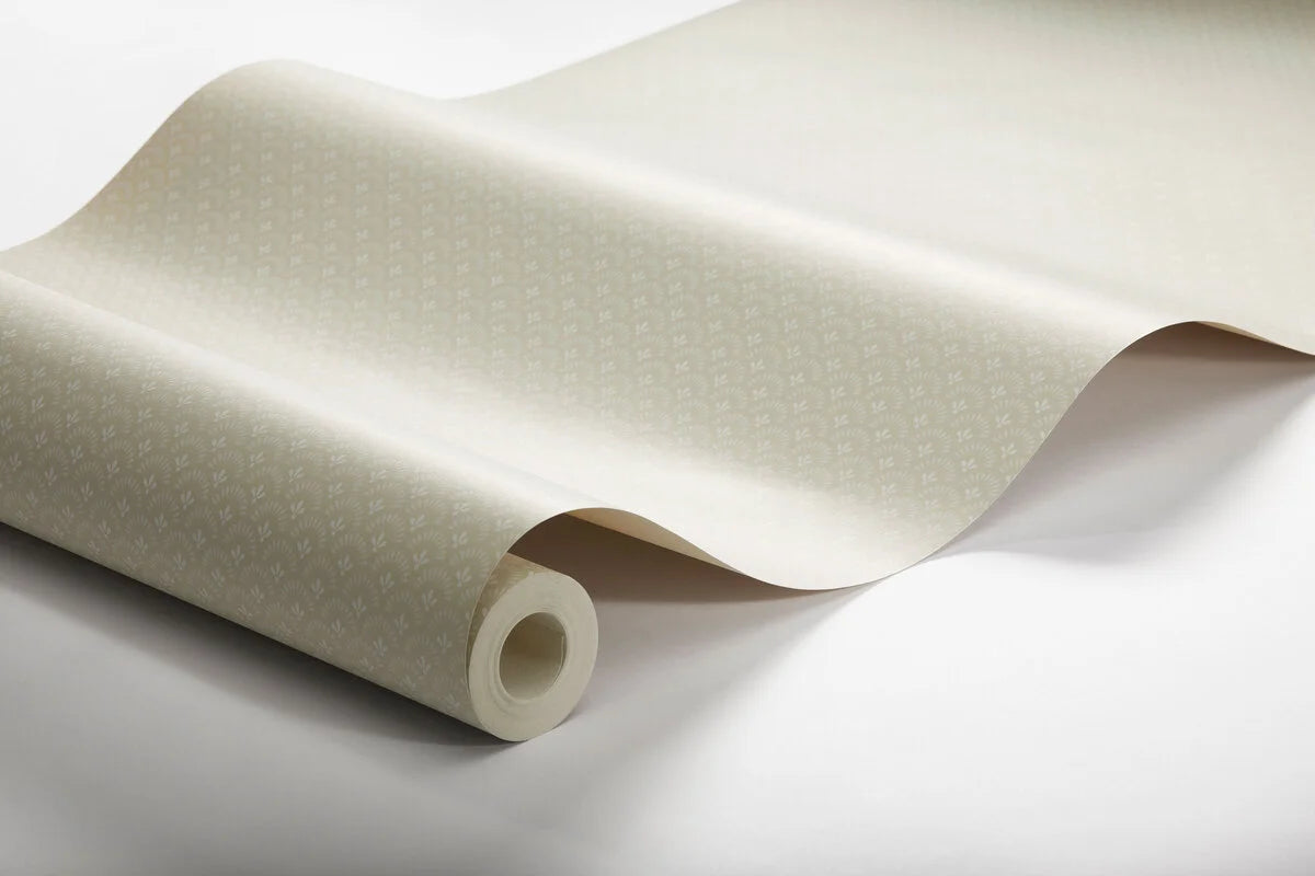 Geometrische behang met bloemenmotief DAISY crème