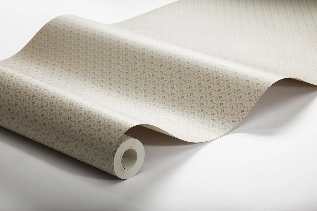 Geometrische behang met bloemenmotief DAISY bruin