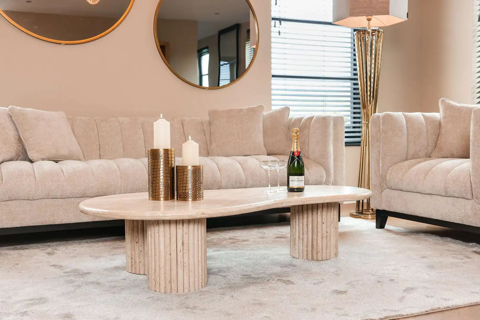 LA CANTERA travertine coffee table