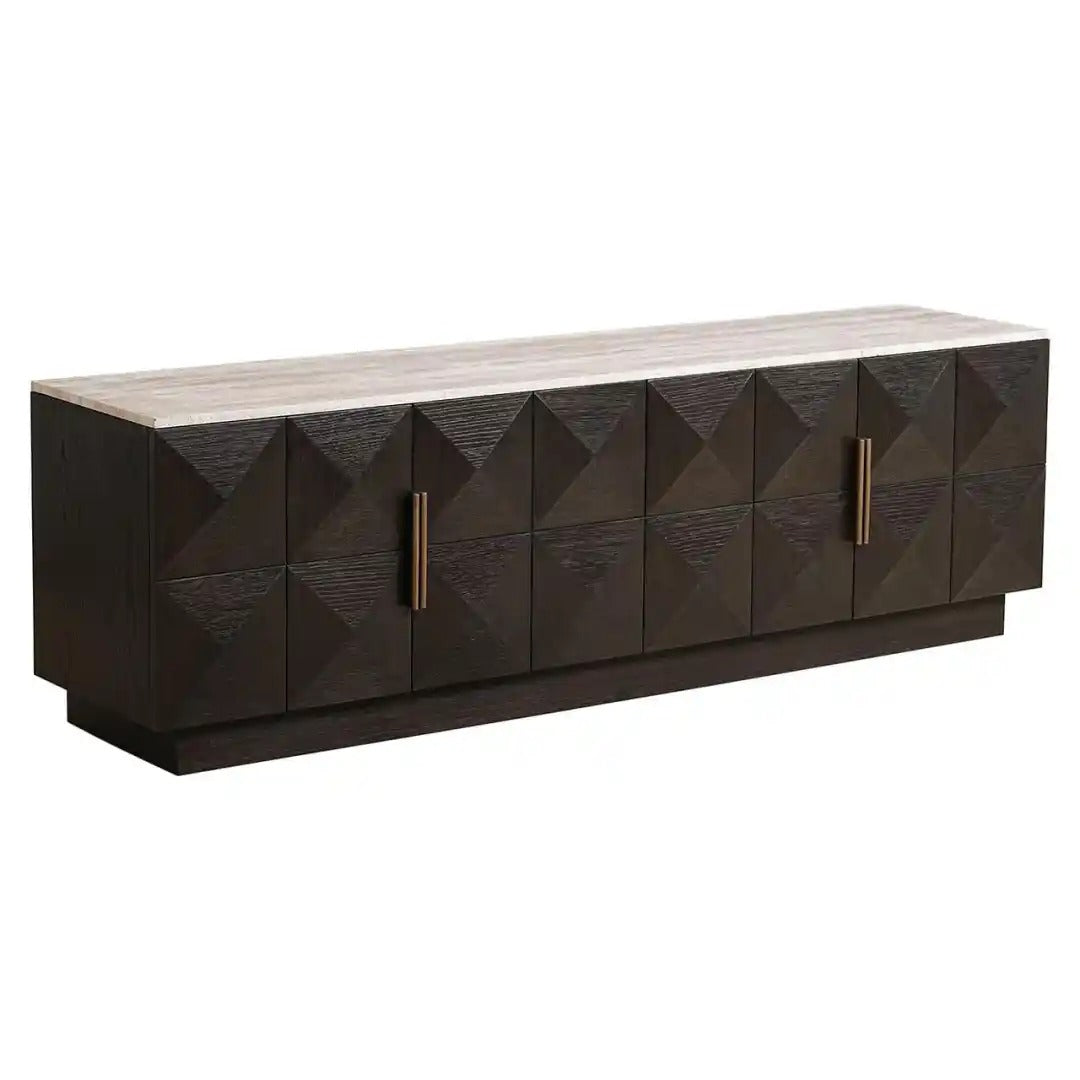 CLAREMONT TV cabinet brown with beige top