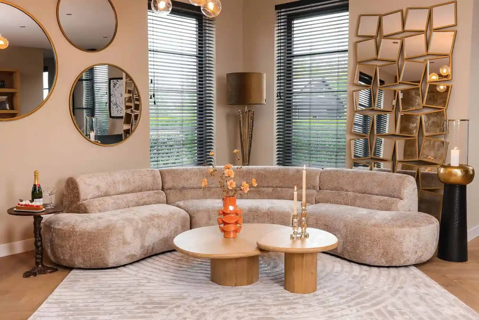 OAKLEY Coffee Table Set Oak Veneer