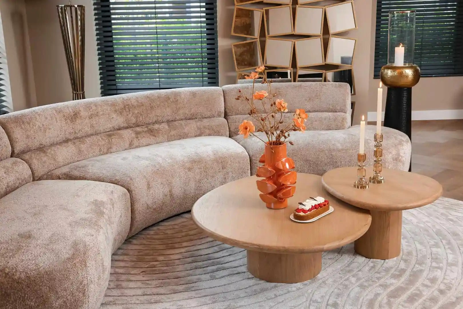 OAKLEY Coffee Table Set Oak Veneer