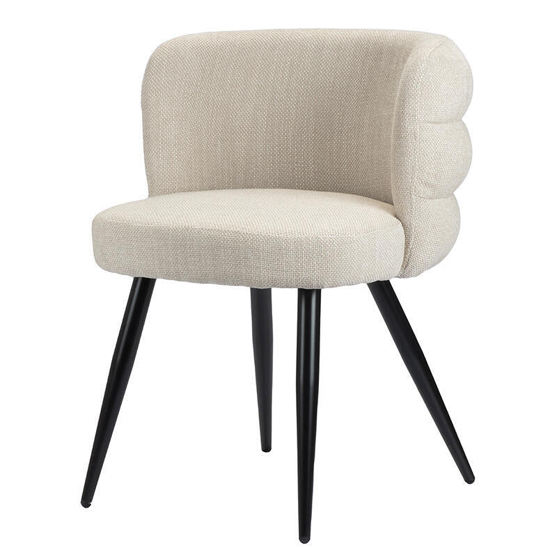 Stuhl CLOUD hellbeige mit schwarzem Gestell