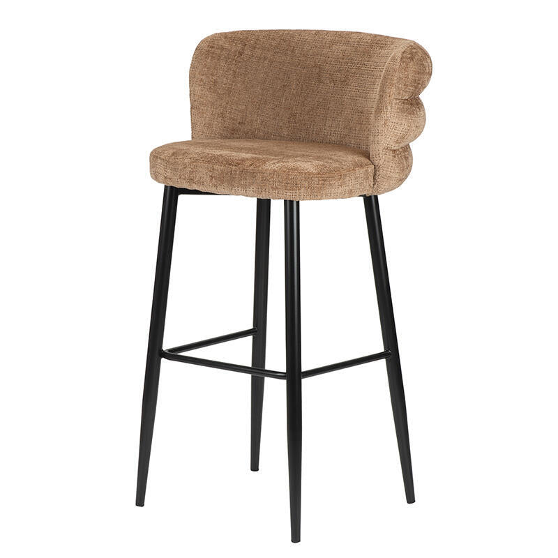 Hocker CLOUD karamellfarben mit schwarzem Gestell