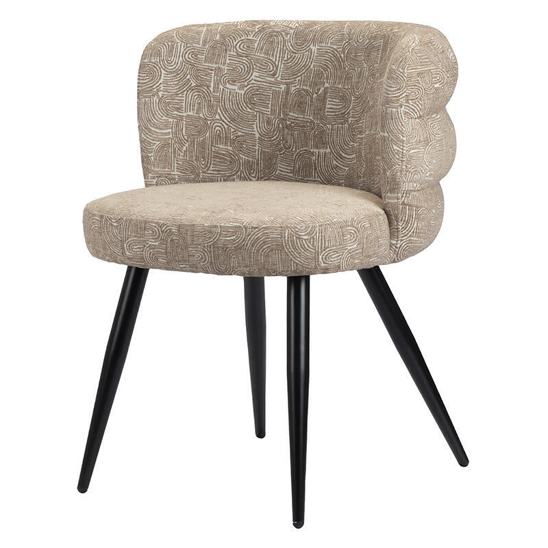 Stuhl CLOUD in Taupe mit schwarzem Gestell