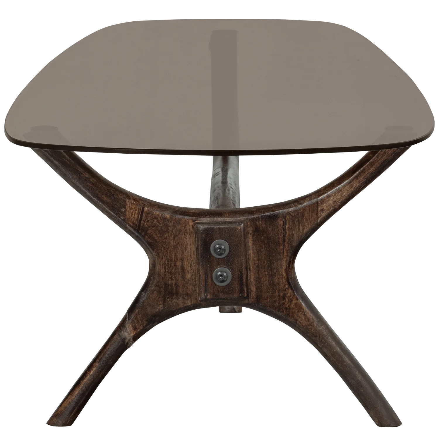 Koffietafel FLASH van mango-hout en glas