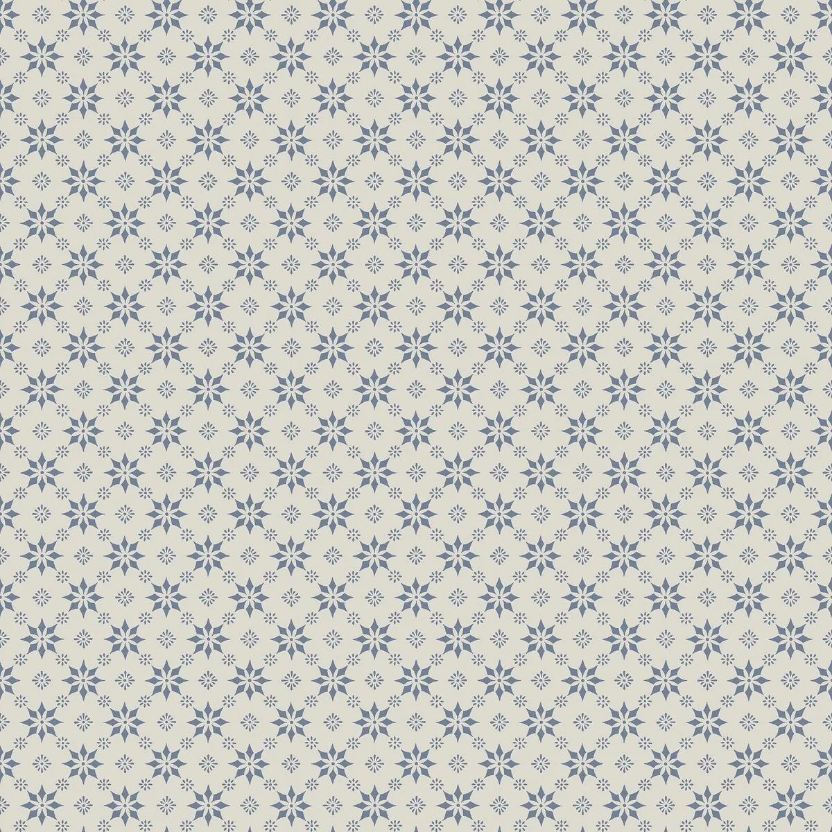 Non-woven paper wallpaper with geometric pattern STELLA white with blue