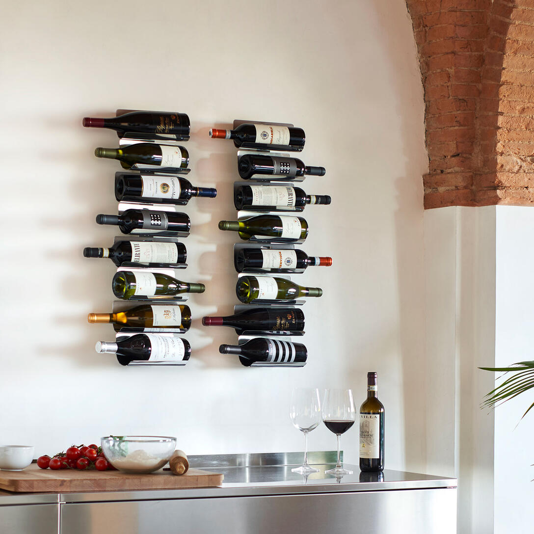 Hanging wine rack PTOLOMEO VINO black
