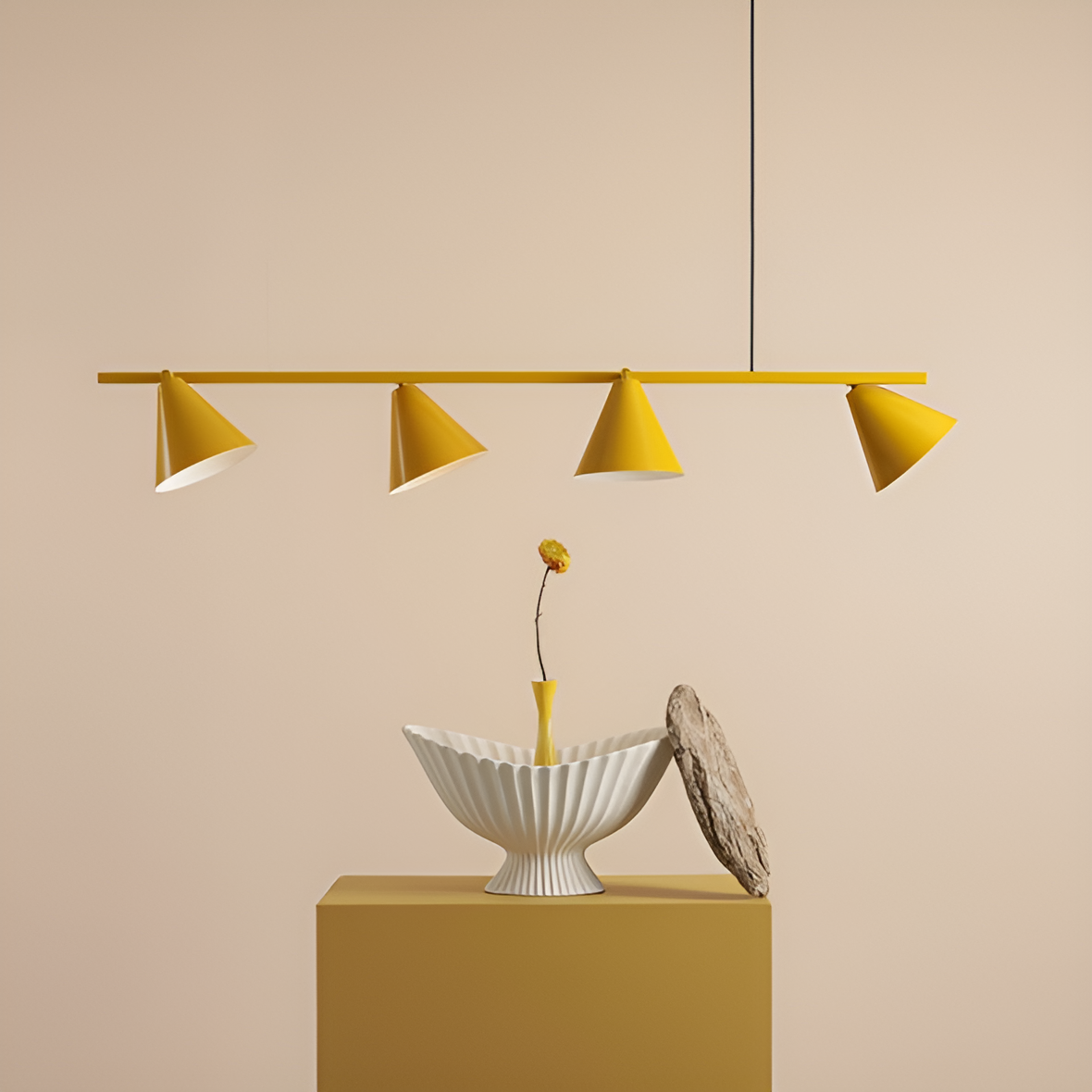 Hanglamp FORM QUATRO mosterdkleur