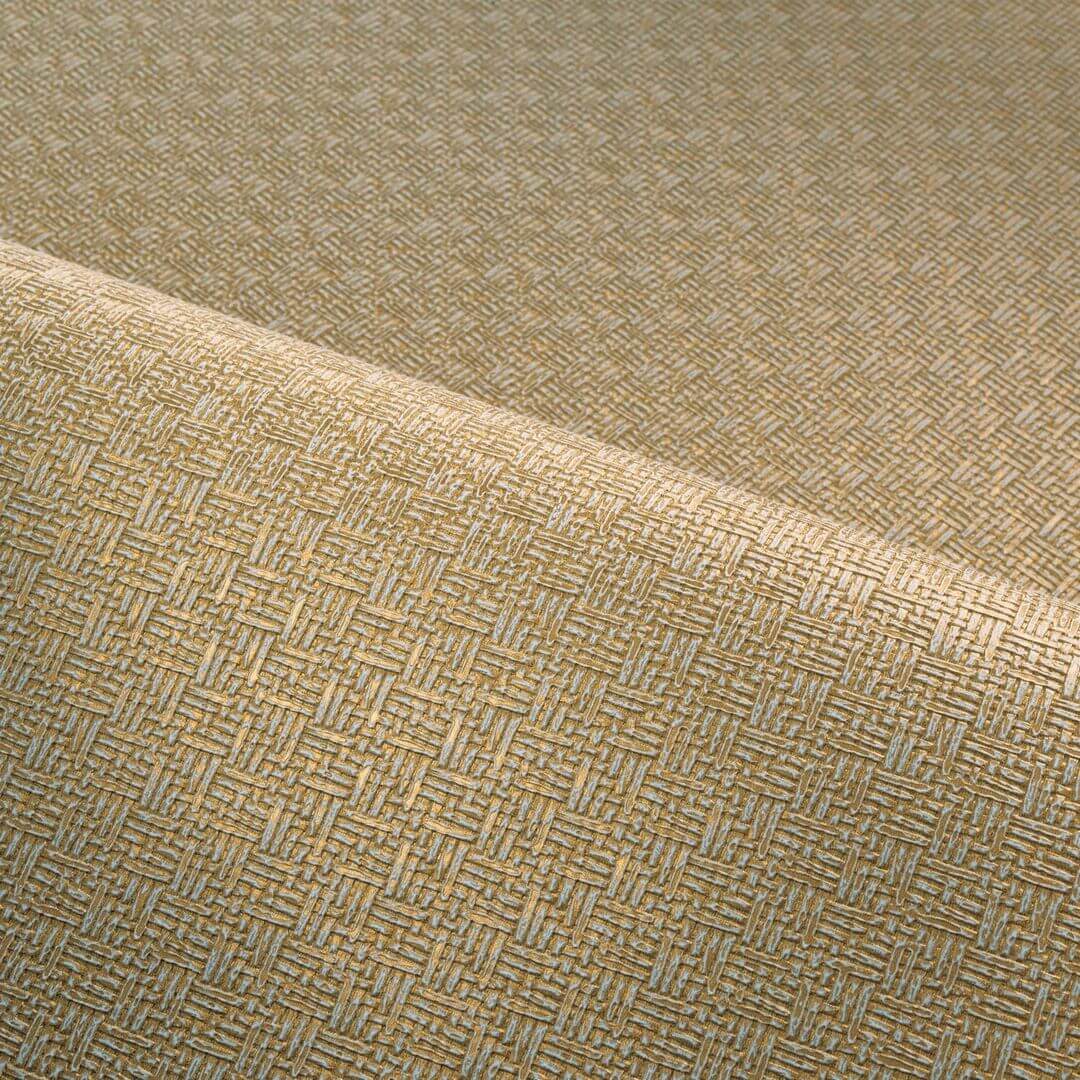 WAGARA Structural Woven Wallpaper Imitating Mosaic - GOLD/WHITE