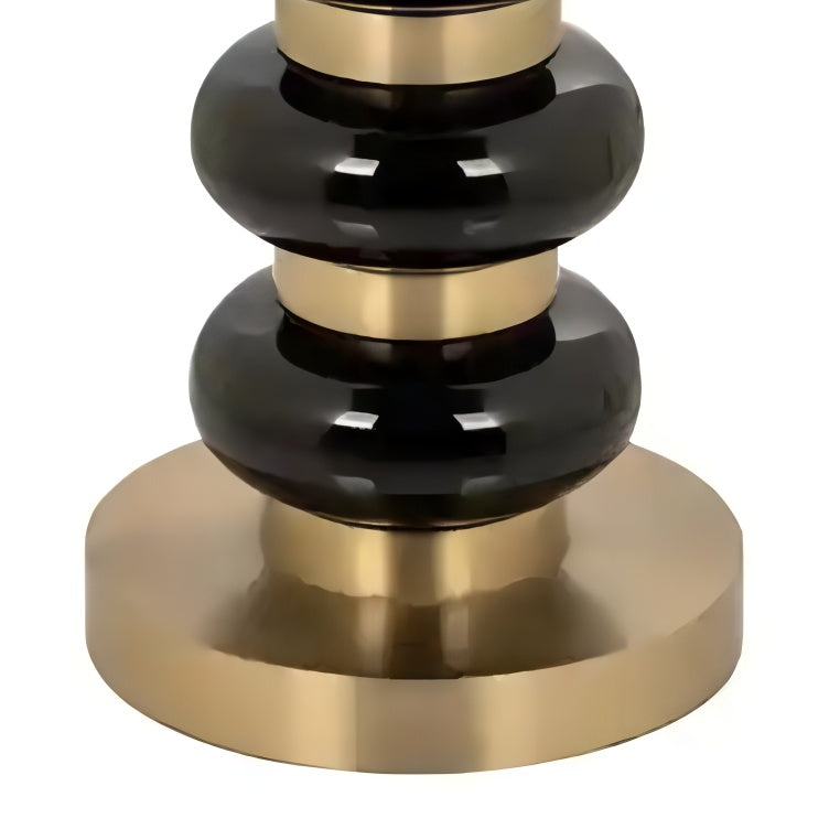 BARBARA black side table with white marble