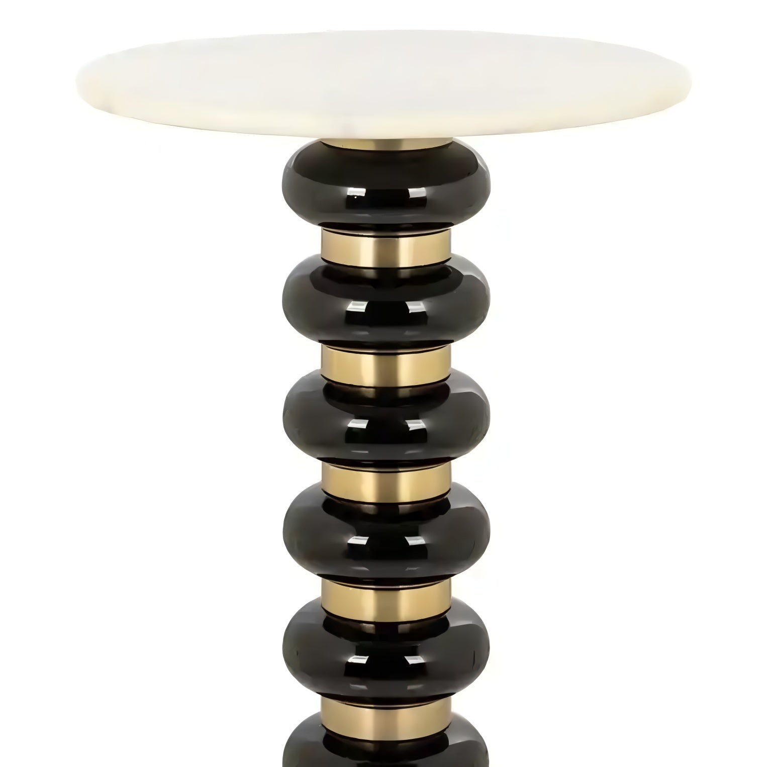 BARBARA black side table with white marble
