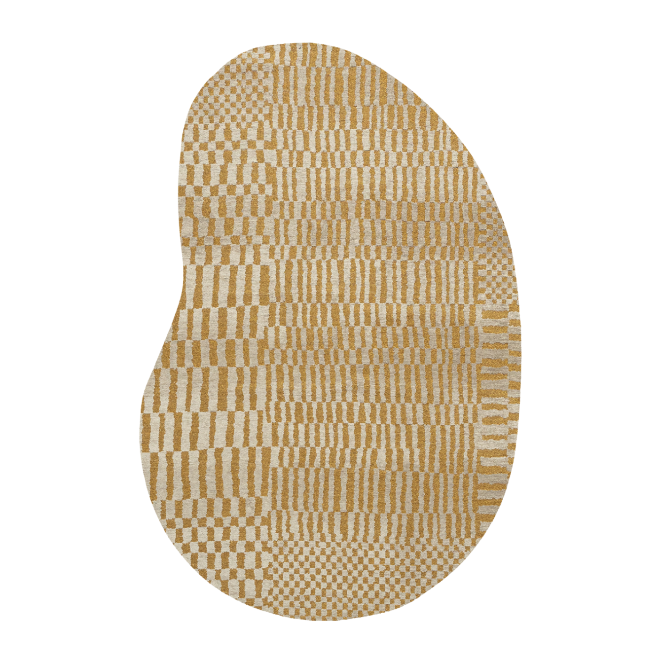 Ovaler Teppich BERBER ERG gelb mit beige