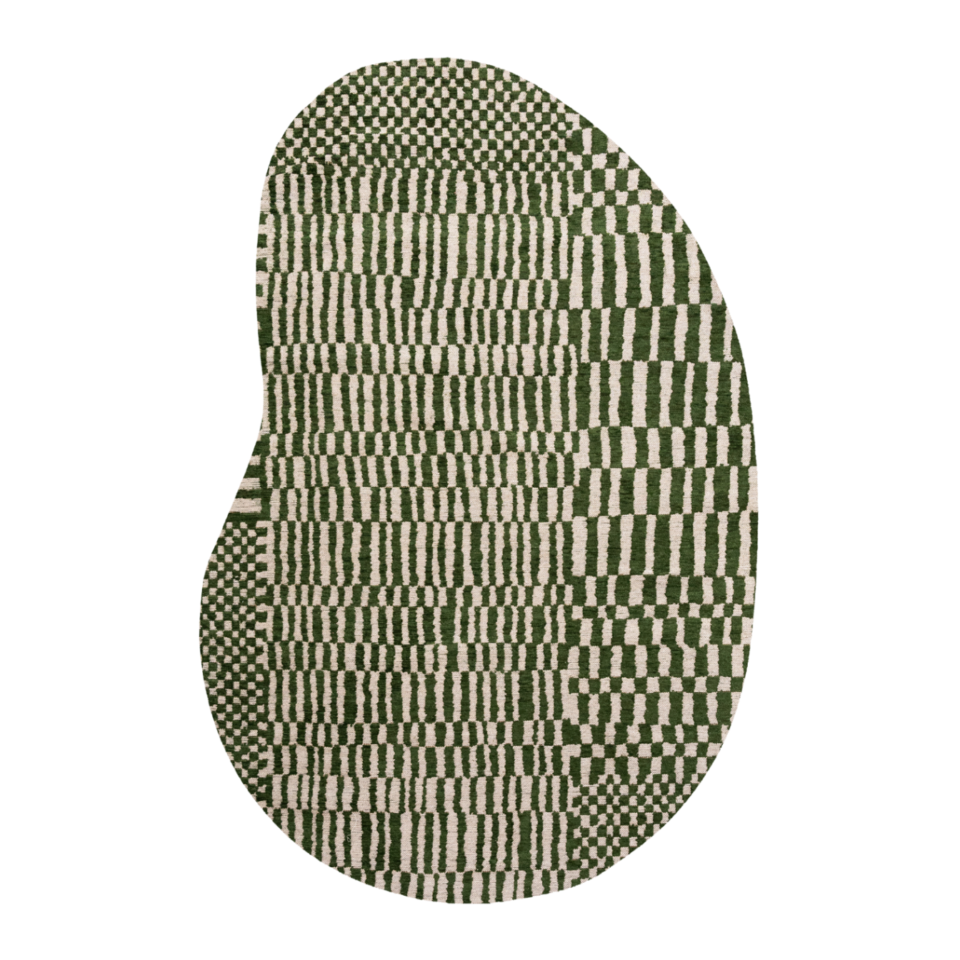 Ovaler Teppich BERBER OASIS grün mit beige