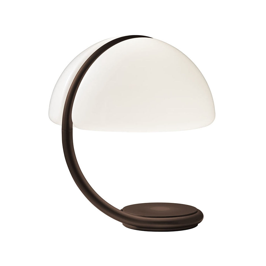 SERPENTE Table Lamp with Opal Shade and Brown Base