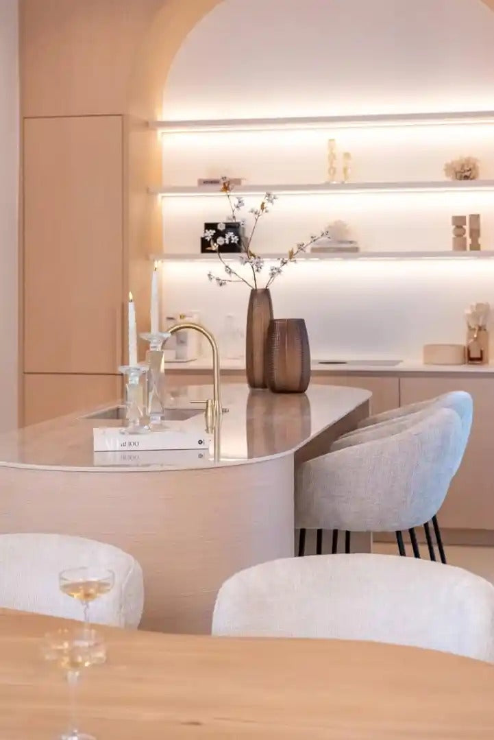 Ovale tafel FICTUS beige