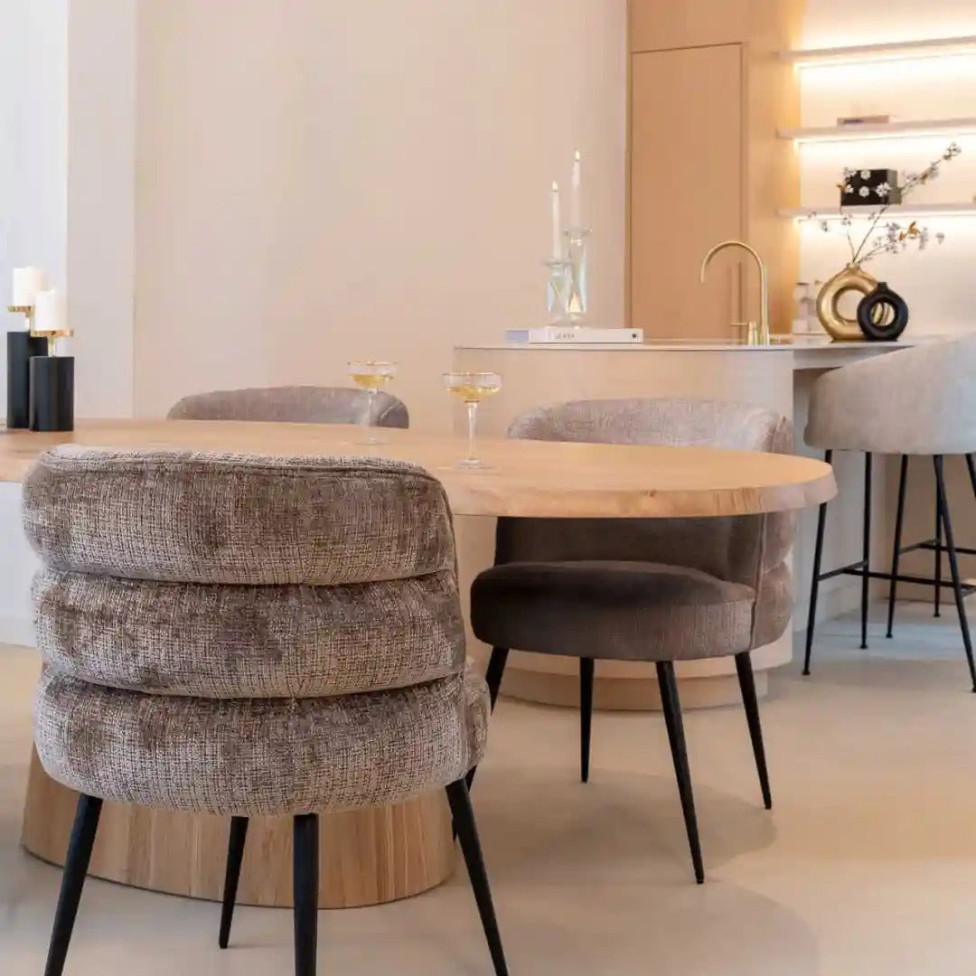 Ovale tafel FICTUS beige