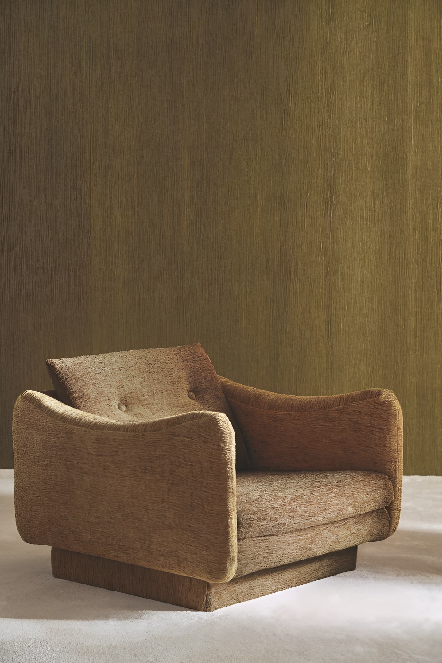 Linen Structural Textile Wallpaper LINON - OLIVE