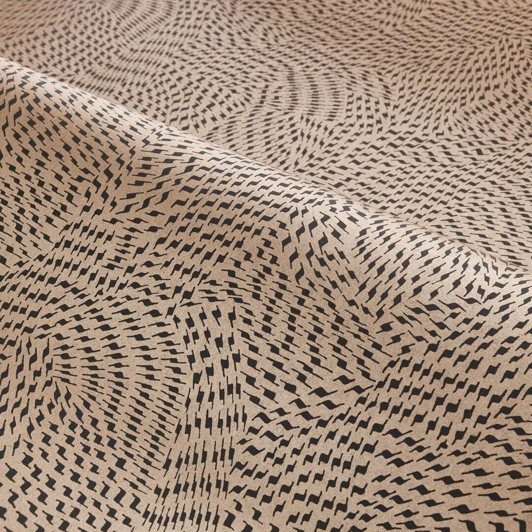 Wallpaper with Abstract Pattern PASSY - DORE/NOIR Brown with Black