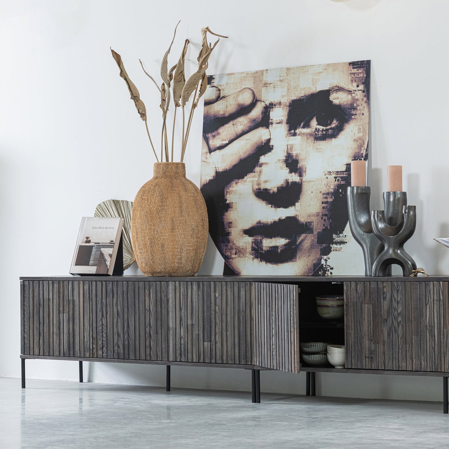 Verticale boekensteun BROOK zwart