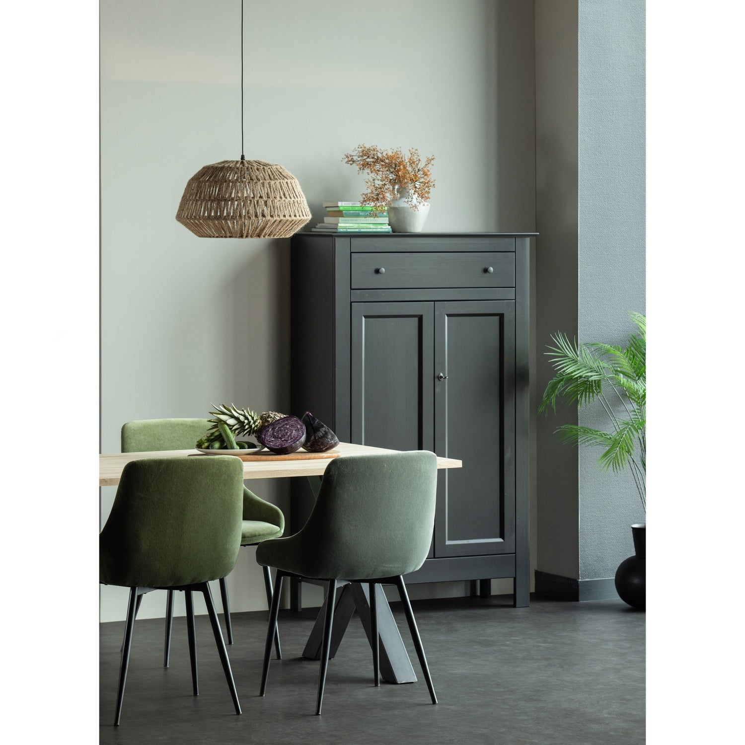 Tafel TABLO eiken met een X-vormige basis