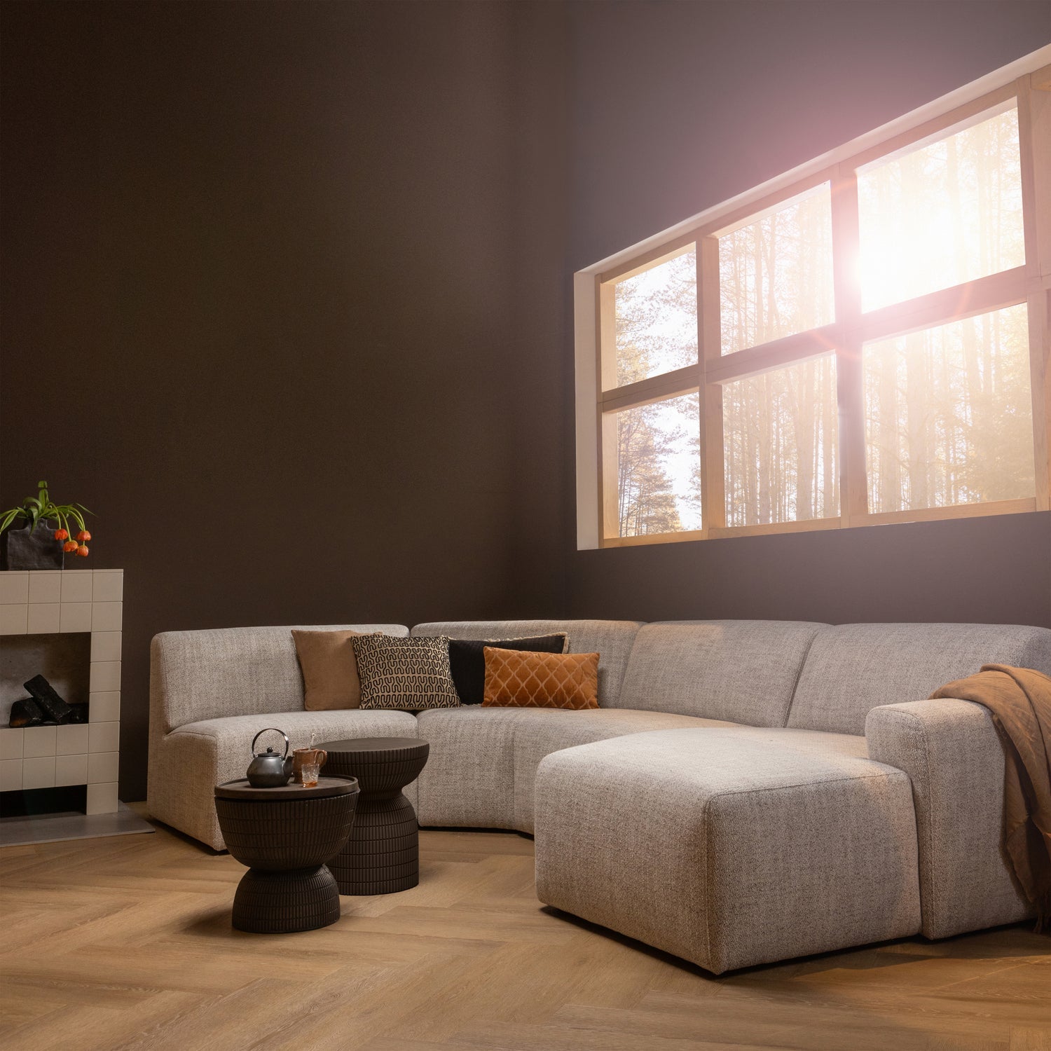 Samson side table dark brown