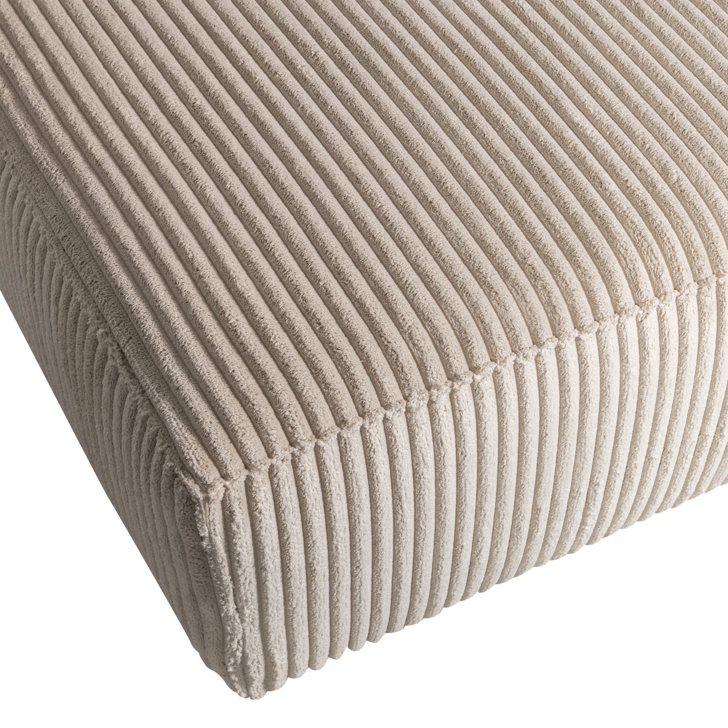 Links -handgefertigte Ecke Bohnen Beige Cord