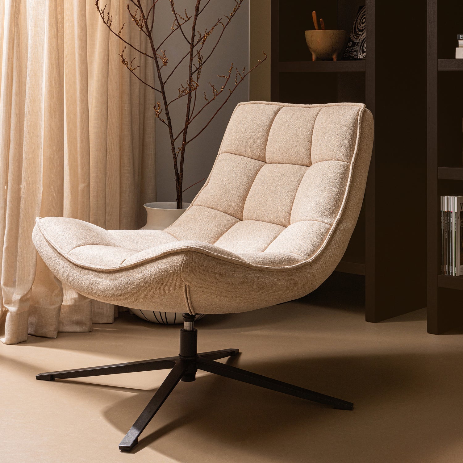 Maudi beige rotary armchair