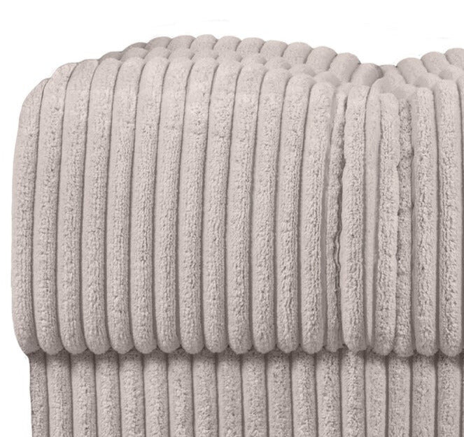 Puf TWEEDE AFSPRAAK crèmekleurige ribstof