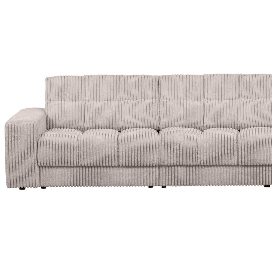 Right-sided Corner Sofa SECOND DATE Cream Corduroy