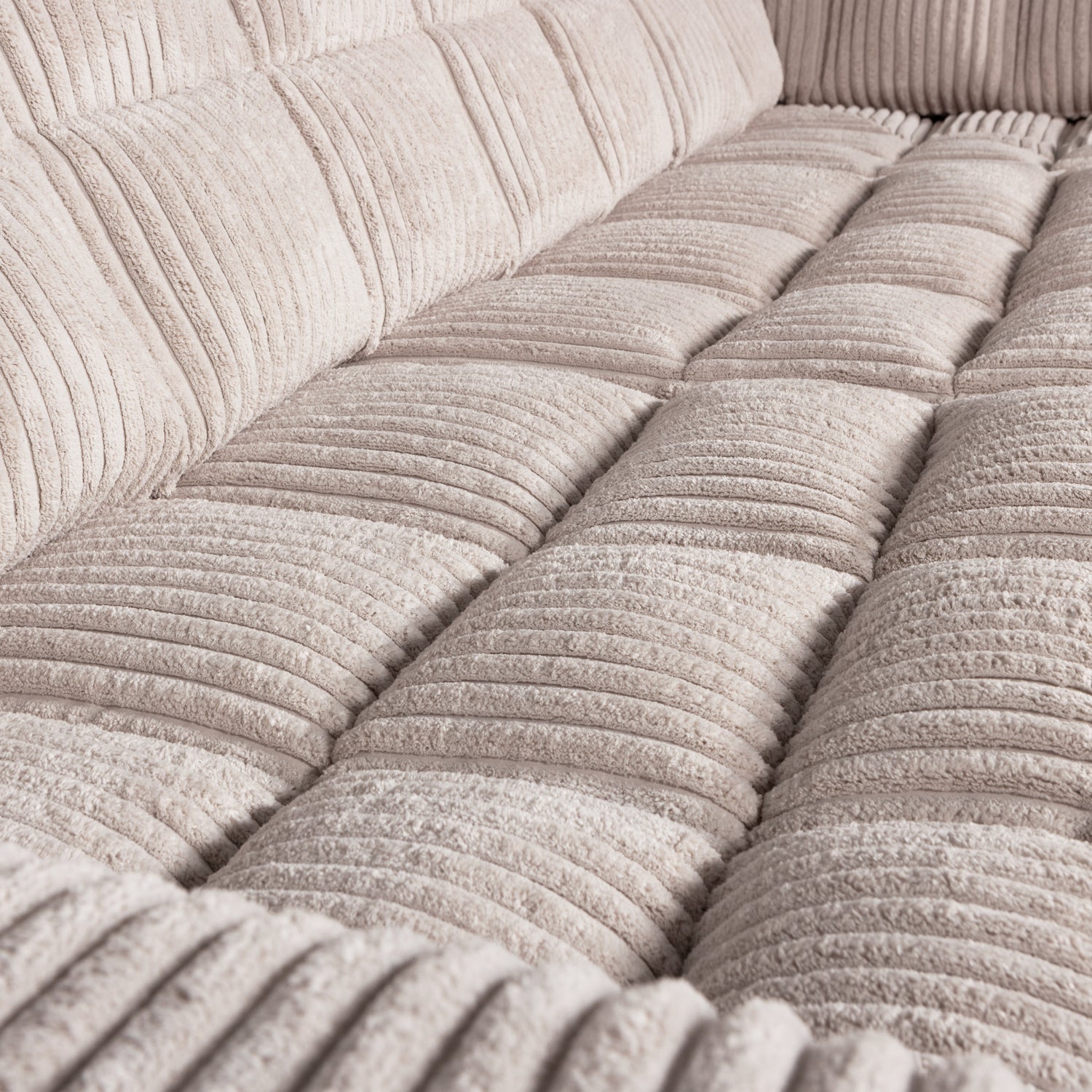 Sofa narożna prawostronna SECOND DATE kremowy sztruks