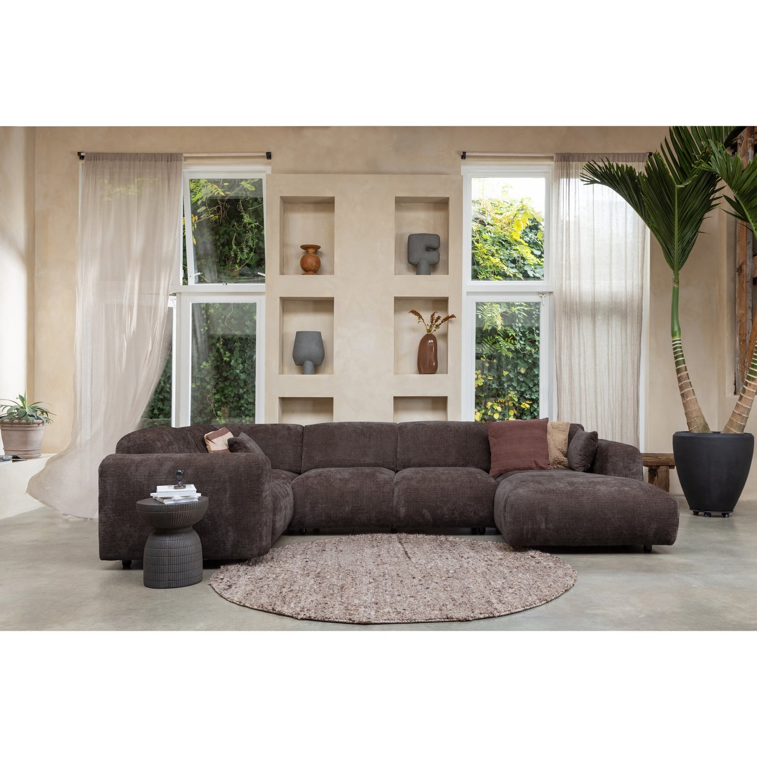 Panorama-Ecksofa links CLOUD braun