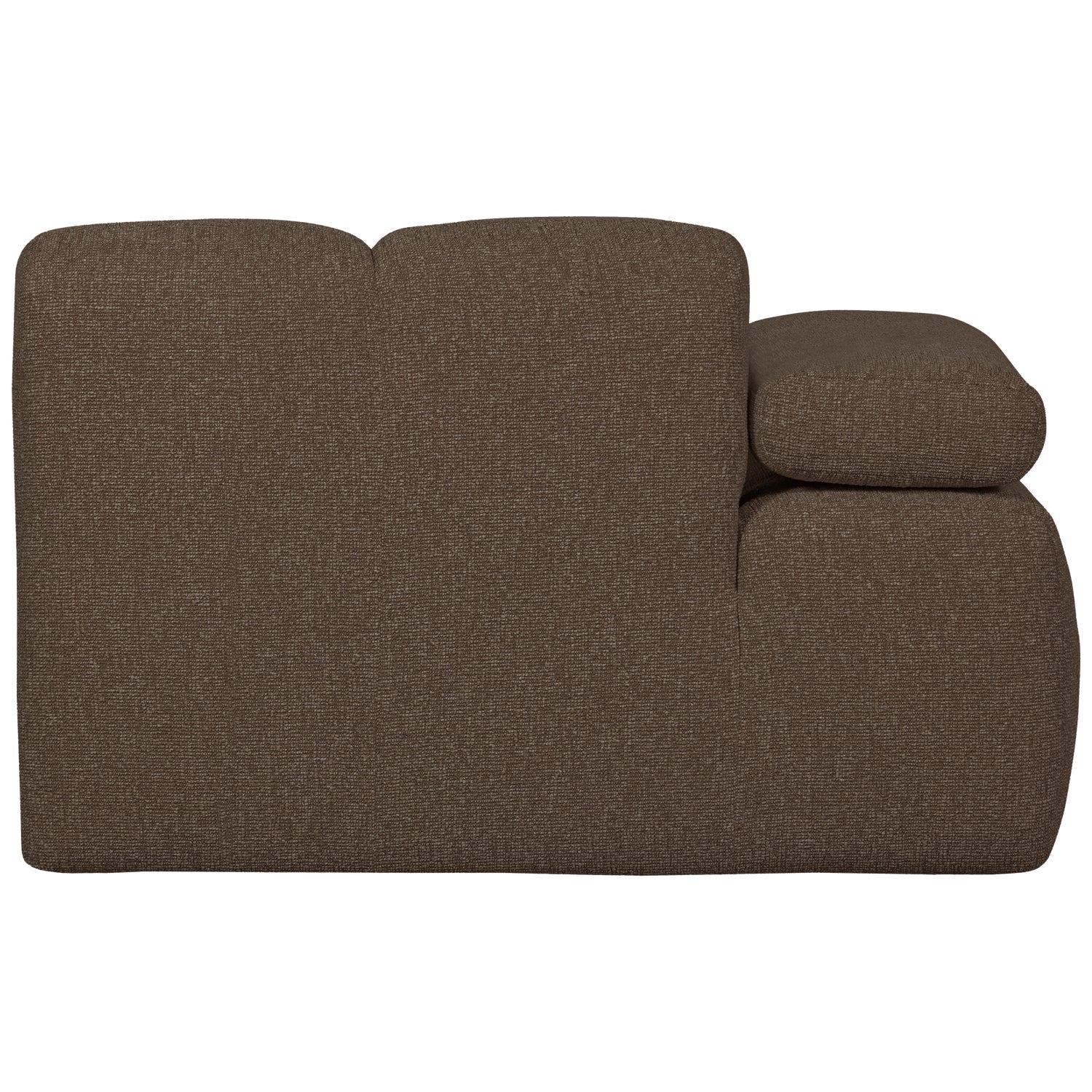 Modulaire bank MOJO - linker element donkerbruin bouclé