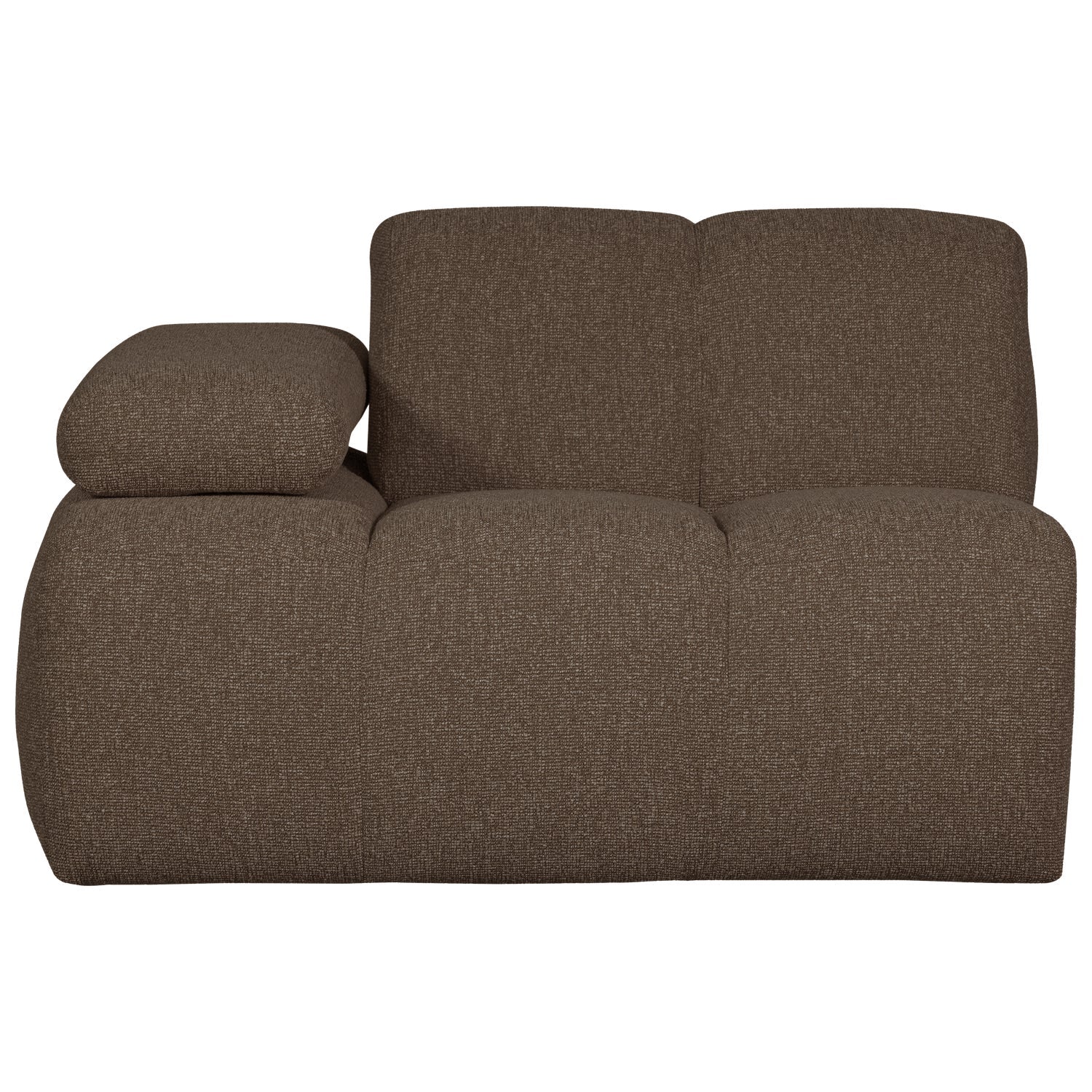Modulaire bank MOJO - linker element donkerbruin bouclé