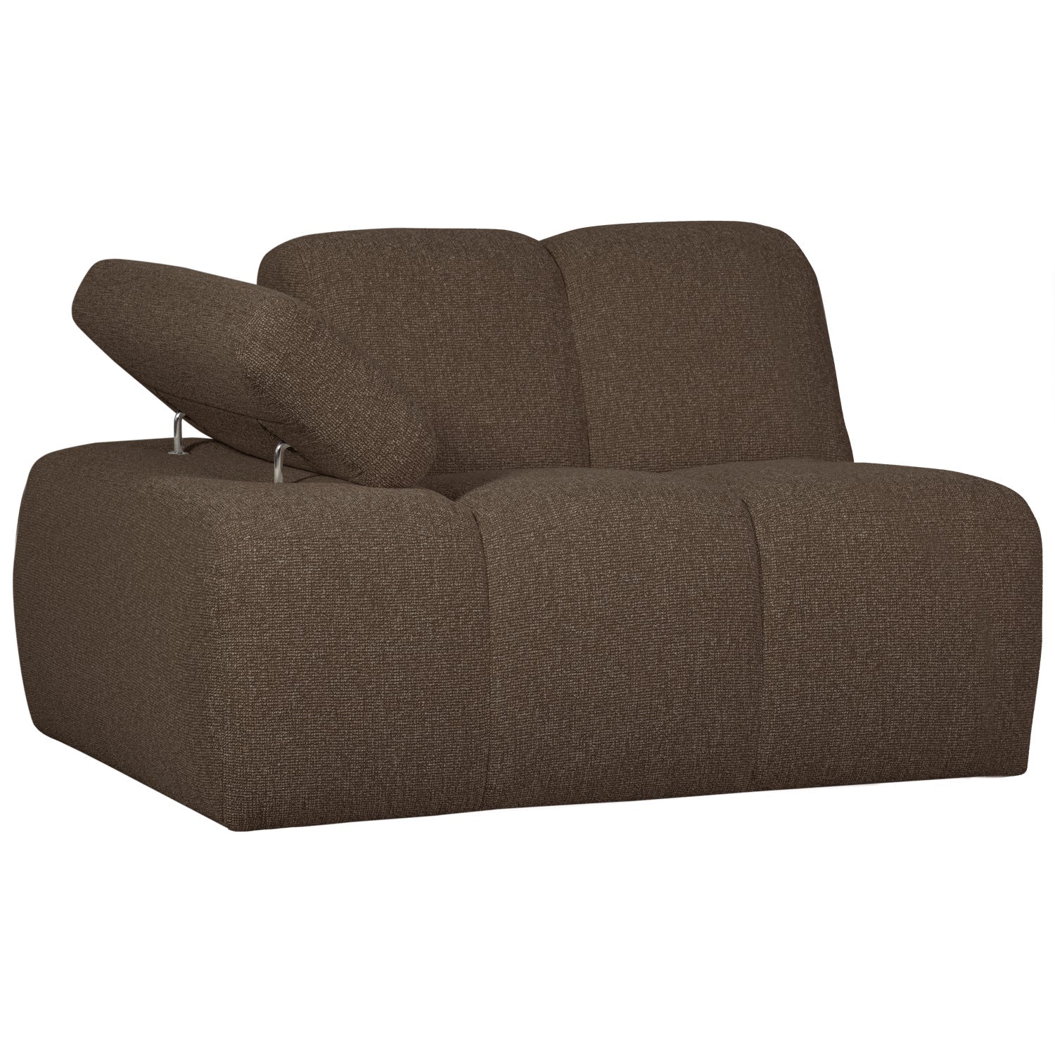 Modulaire bank MOJO - linker element donkerbruin bouclé
