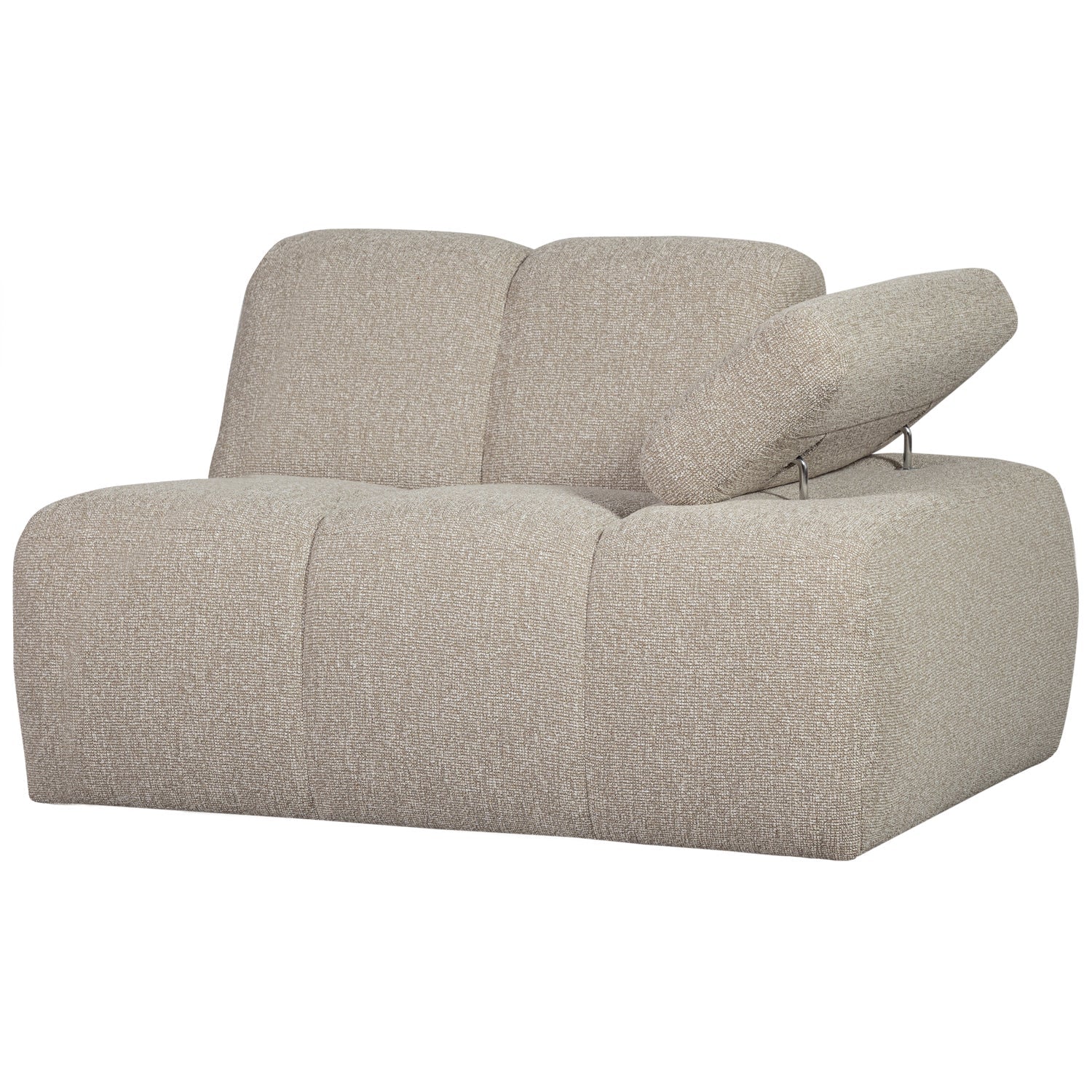 Sofa modułowa MOJO - element prawostronny beżowy melanż bouclé