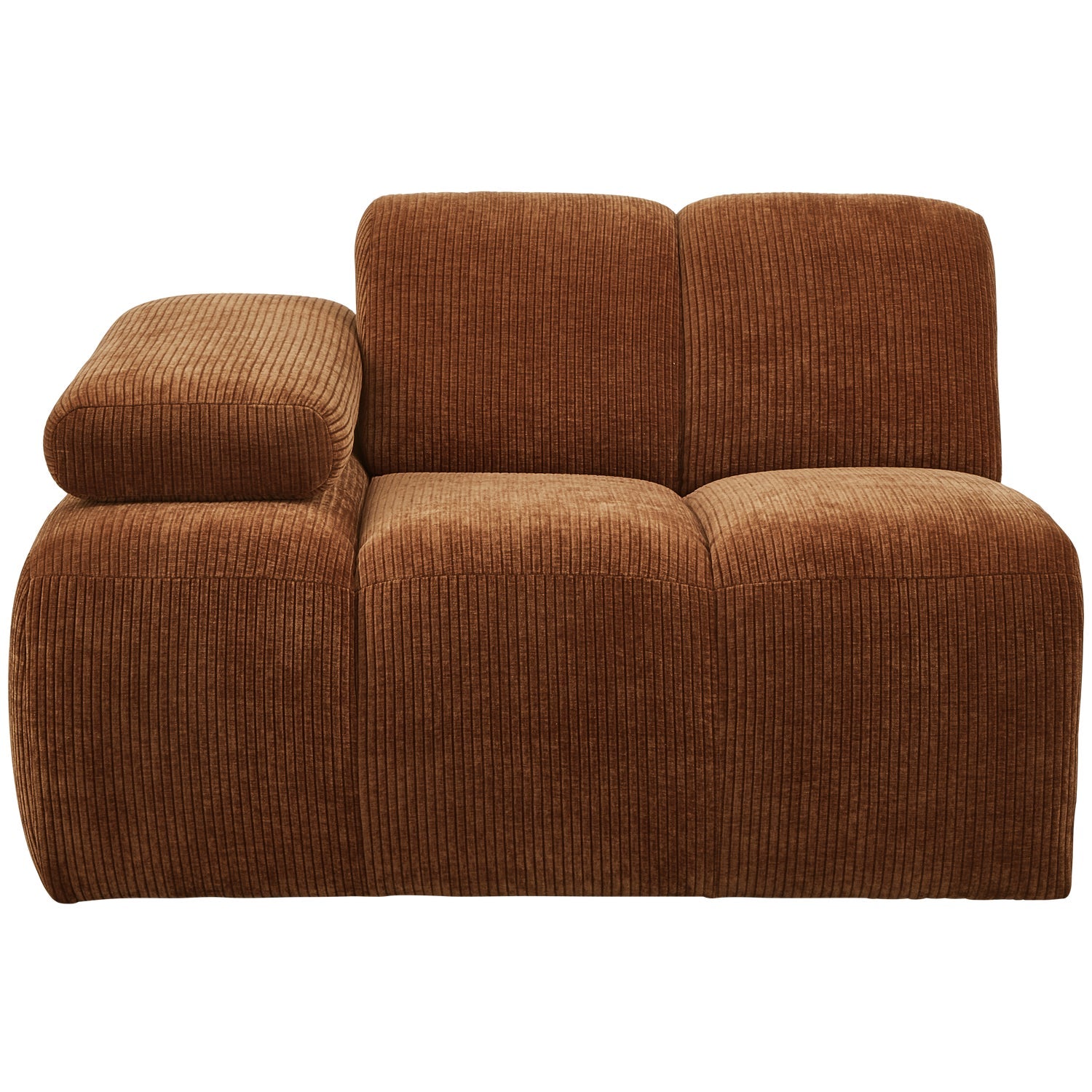 Modulares Sofa MOJO - linkes Element aus braunem Cord