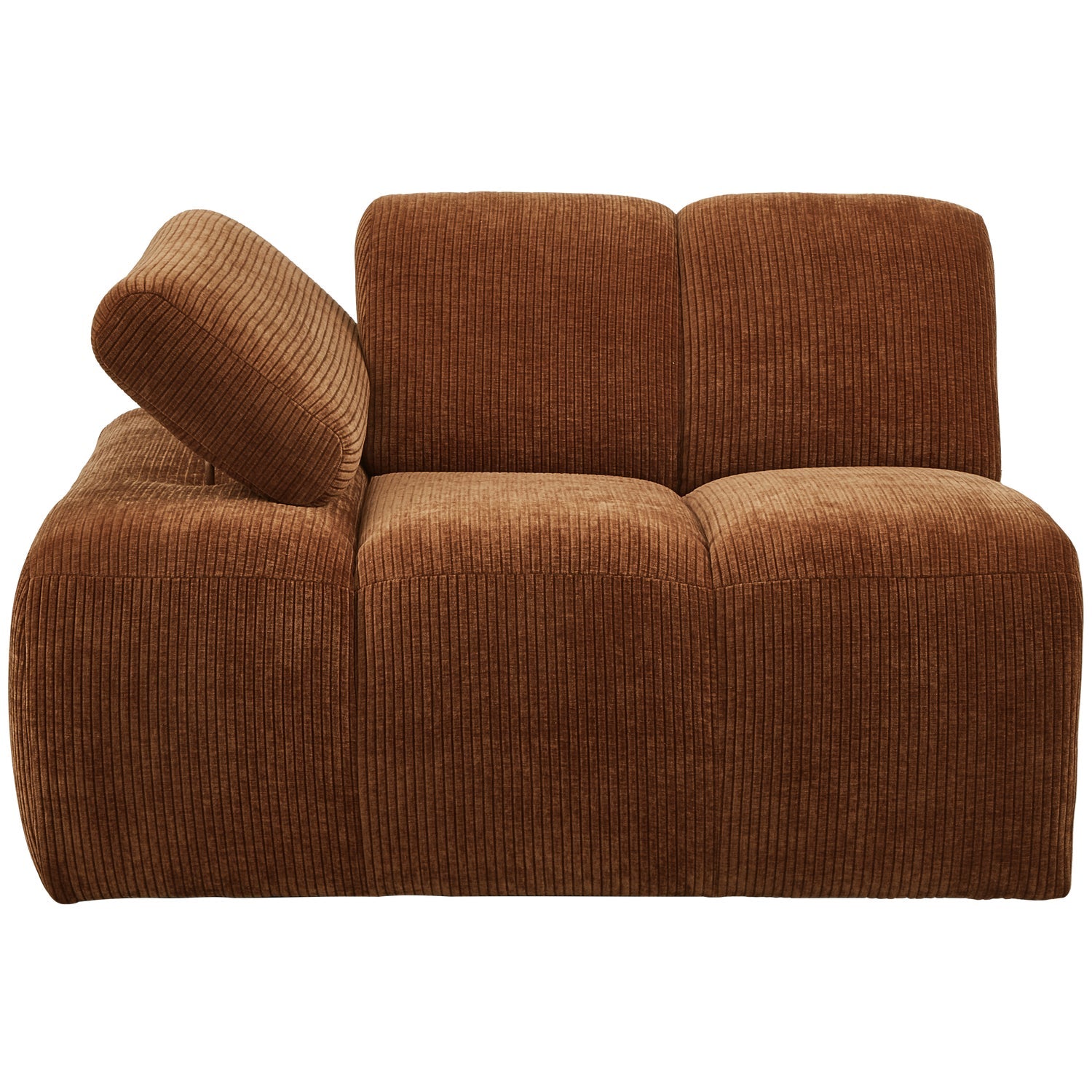 Modulares Sofa MOJO - linkes Element aus braunem Cord
