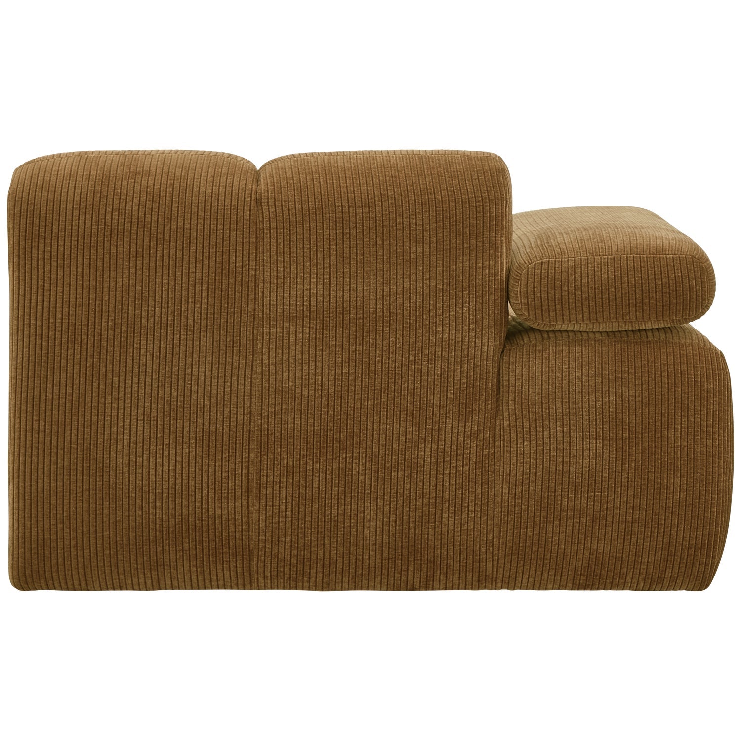 Modulaire bank MOJO - linker element donker honingkleurig ribfluweel