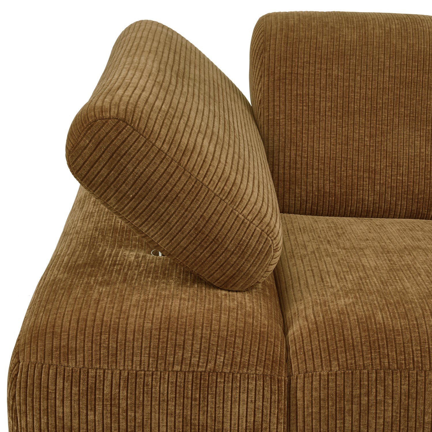 Modulaire bank MOJO - linker element donker honingkleurig ribfluweel