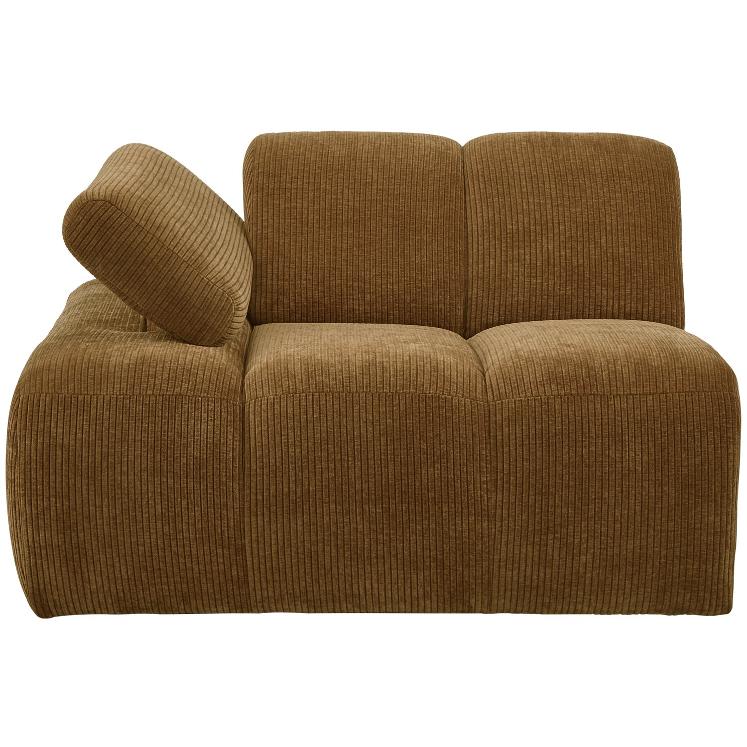 Modulaire bank MOJO - linker element donker honingkleurig ribfluweel